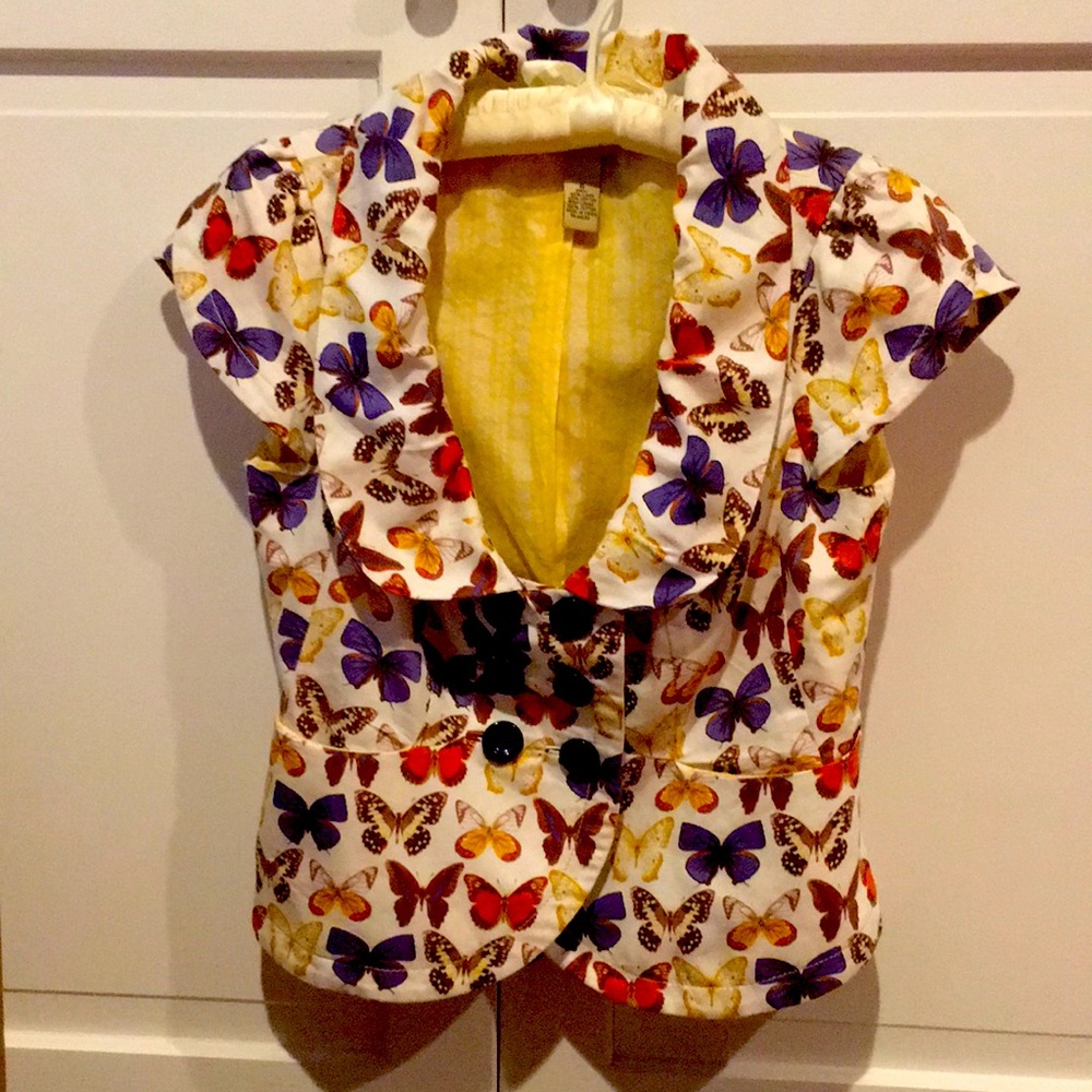 Anthropologie Elevenses Top/jacket/vest linen cotton size 6